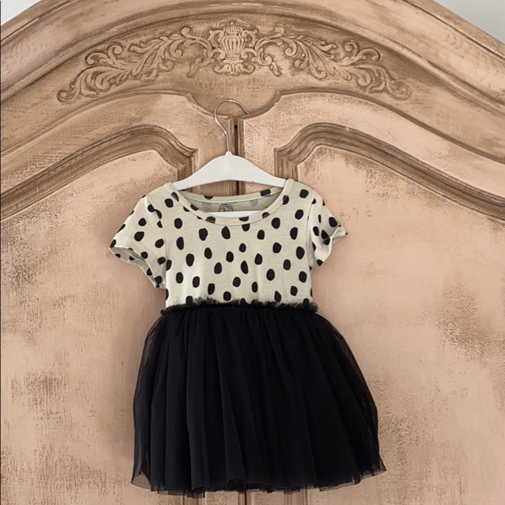 Polka dot tulle dress for 18 months old